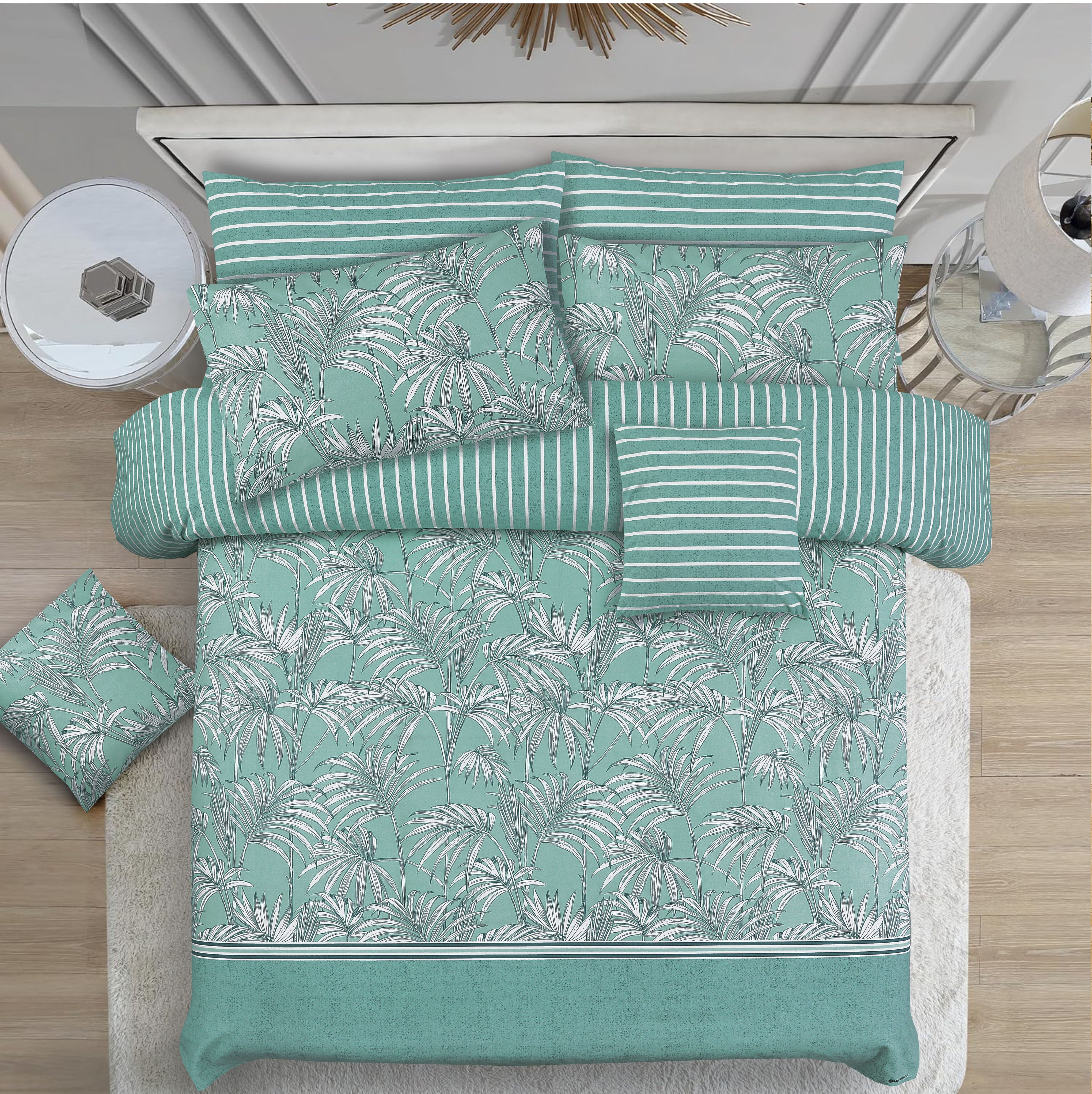 Cotton Printed Bedsheet- Oceanic Elegance